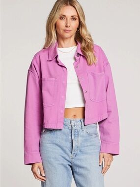 Saltwater Luxe “Mayaner” Cropped Jacket – Pink – Size M